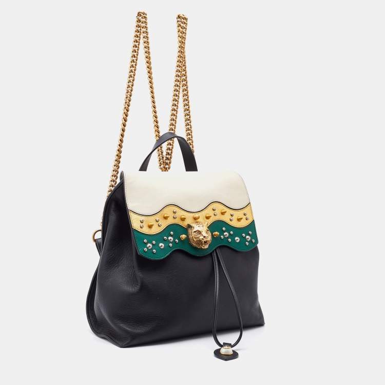 Pre Owned Gucci Multicolored Leather Medium Animalier Malin Studded Backpack 