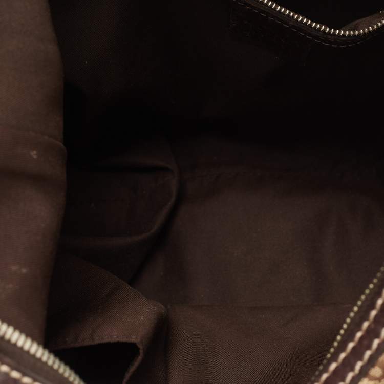 Pre Owned Gucci Beige/Ebony GG Canvas and Leather Royal Hobo