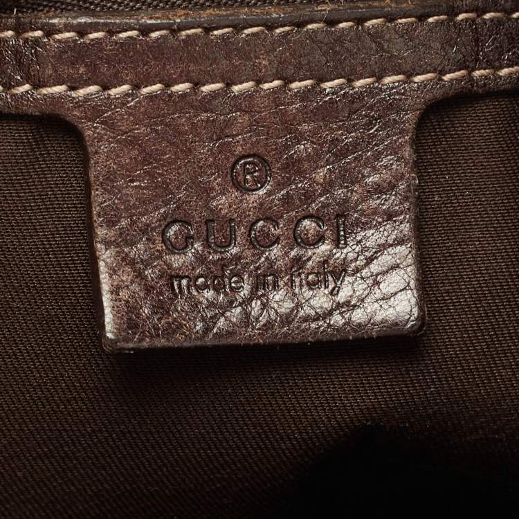 Pre Owned Gucci Beige/Ebony GG Canvas and Leather Royal Hobo