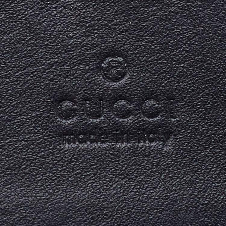 Pre Owned Gucci Black Matelassé Leather GG Marmont Card Case