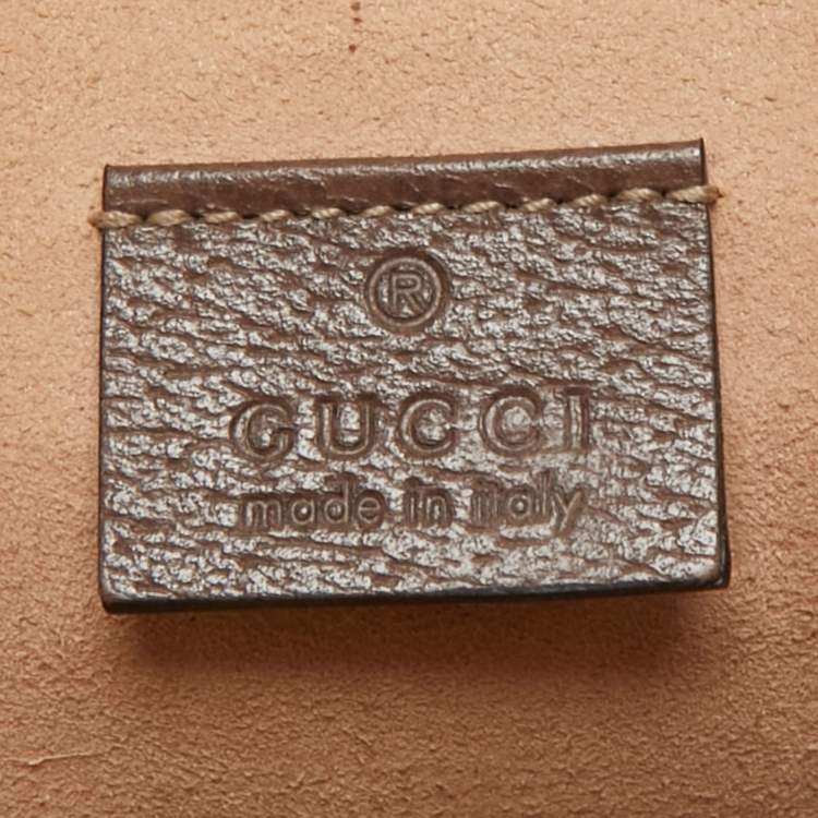 Pre Owned Gucci Beige GG Supreme Canvas and Leather Ophidia Pouch