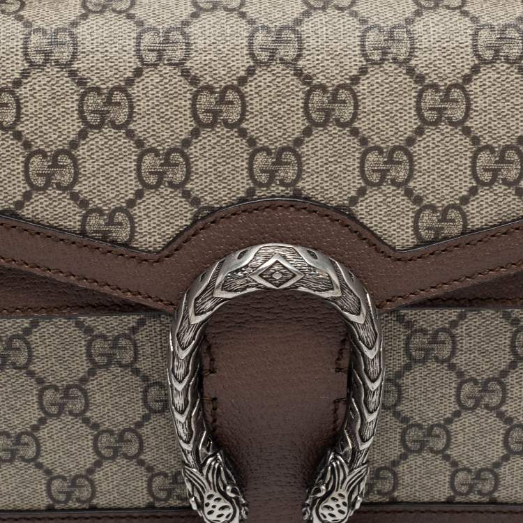 مملوكة مسبقًا Gucci Beige/Brown GG Supreme Canvas and Leather Dionysus Top Handle Bag