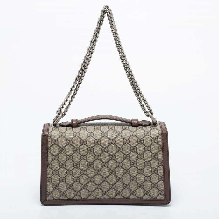 مملوكة مسبقًا Gucci Beige/Brown GG Supreme Canvas and Leather Dionysus Top Handle Bag