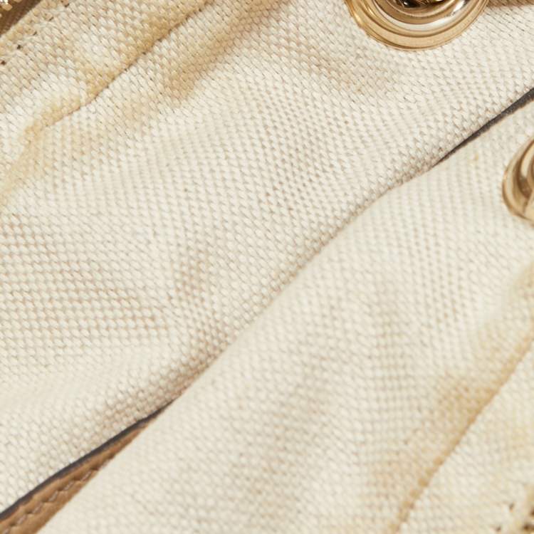 Pre Owned Gucci Beige Leather Large Soho Chain Shoulder Bag 