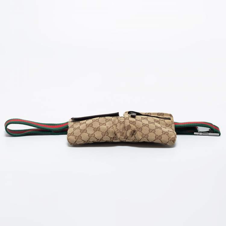مملوكة مسبقًا Gucci Beige GG Canvas Web Belt Bag