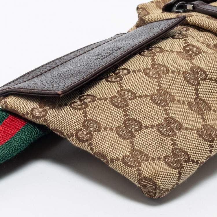 مملوكة مسبقًا Gucci Beige GG Canvas Web Belt Bag