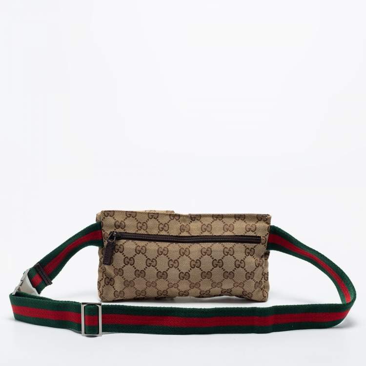 مملوكة مسبقًا Gucci Beige GG Canvas Web Belt Bag