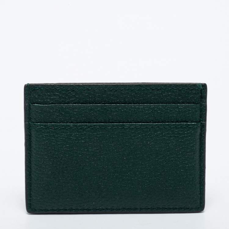 Pre Owned Gucci Dark Green Leather Zumi Card Holder
