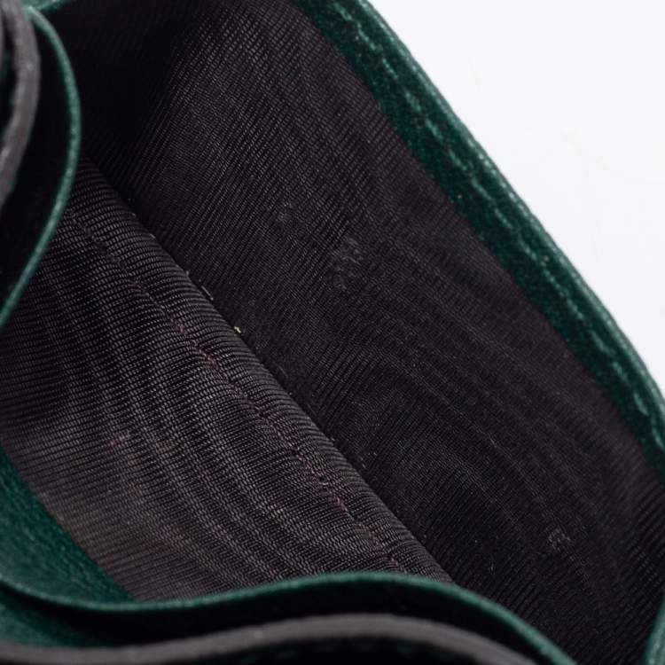 Pre Owned Gucci Dark Green Leather Zumi Card Holder