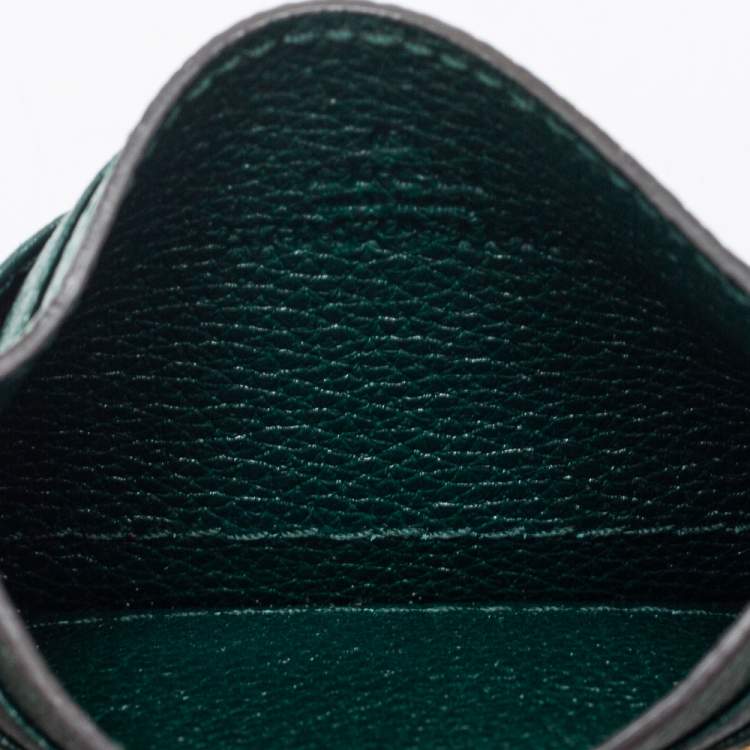 Pre Owned Gucci Dark Green Leather Zumi Card Holder