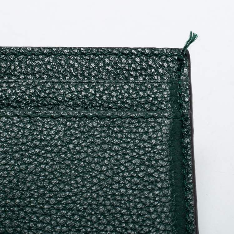 Pre Owned Gucci Dark Green Leather Zumi Card Holder