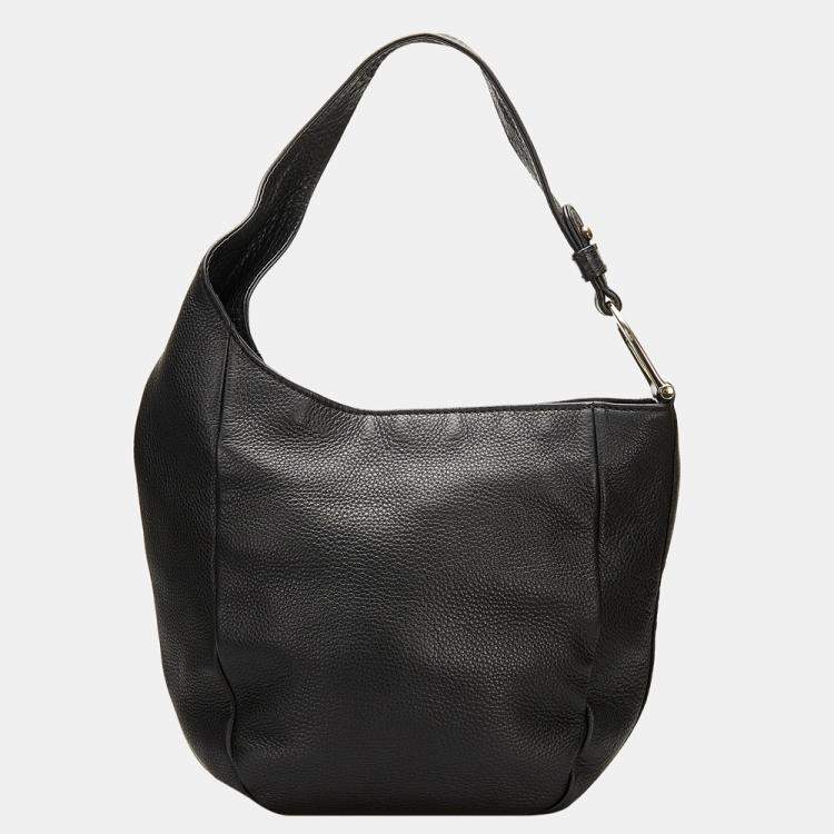Pre Owned Gucci Black Greenwich Leather Shoulder Bag