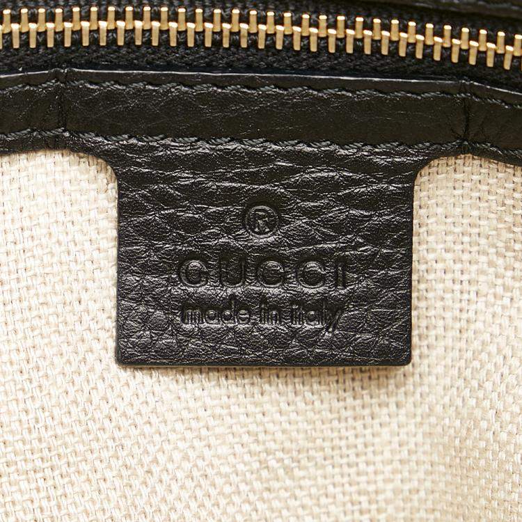 Pre Owned Gucci Black Greenwich Leather Shoulder Bag