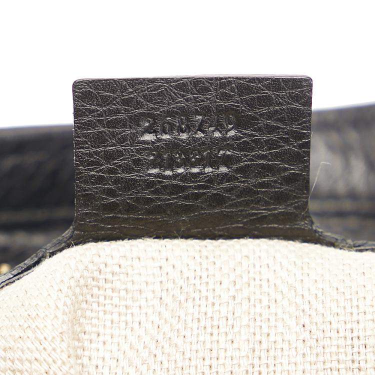 Pre Owned Gucci Black Greenwich Leather Shoulder Bag