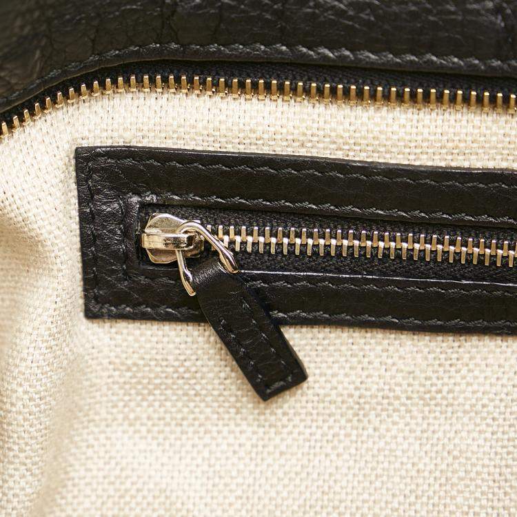 Pre Owned Gucci Black Greenwich Leather Shoulder Bag