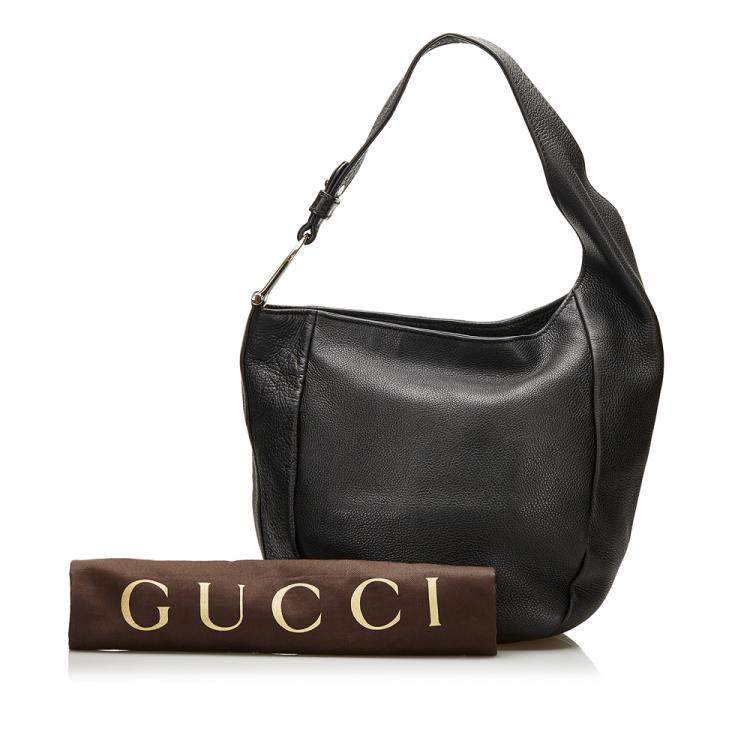 Pre Owned Gucci Black Greenwich Leather Shoulder Bag