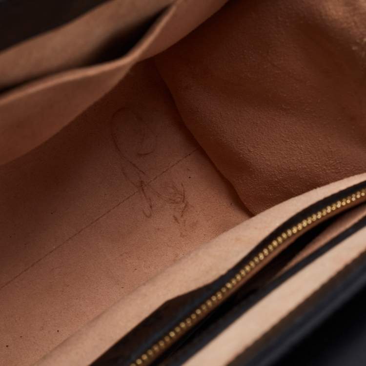 Pre Owned Gucci Black Guccissima Leather Small Padlock Top Handle Bag