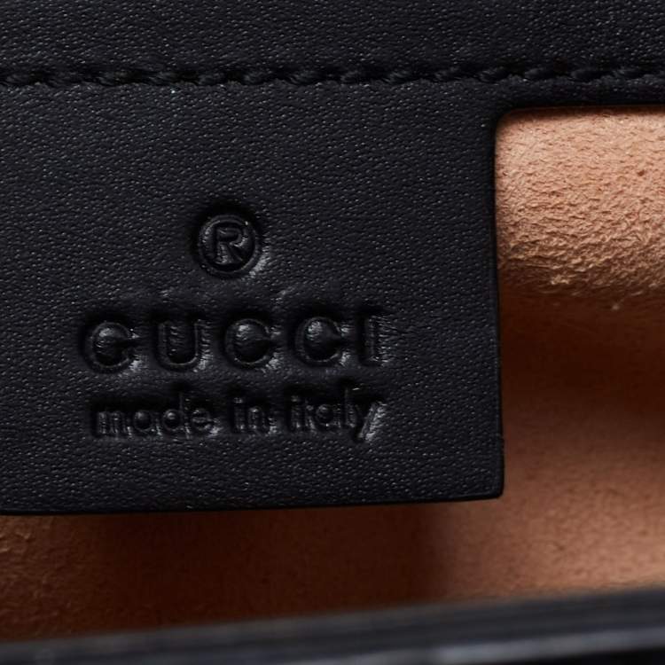 Pre Owned Gucci Black Guccissima Leather Small Padlock Top Handle Bag