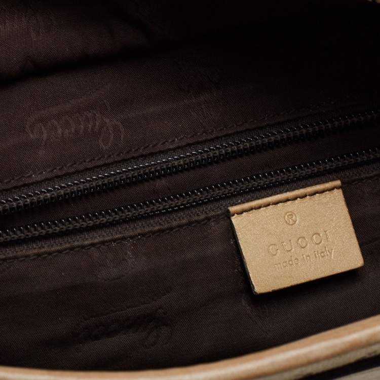 Pre Owned Gucci Gold GG Imprime Canvas Joy Tote