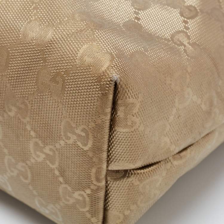 Pre Owned Gucci Gold GG Imprime Canvas Joy Tote