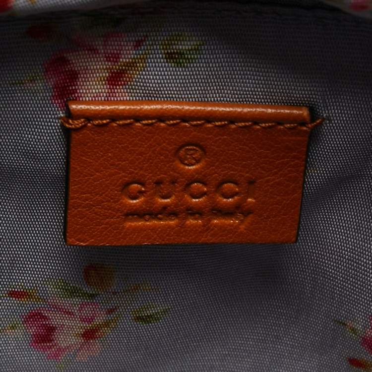 Pre Owned Gucci Brown Woven Rattan and Leather Cestino Wicker Bag