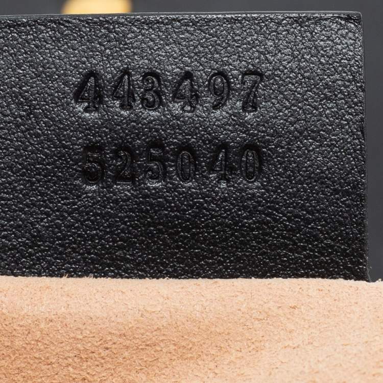 Pre Owned Gucci Black Matelassé Leather Small GG Marmont Shoulder Bag