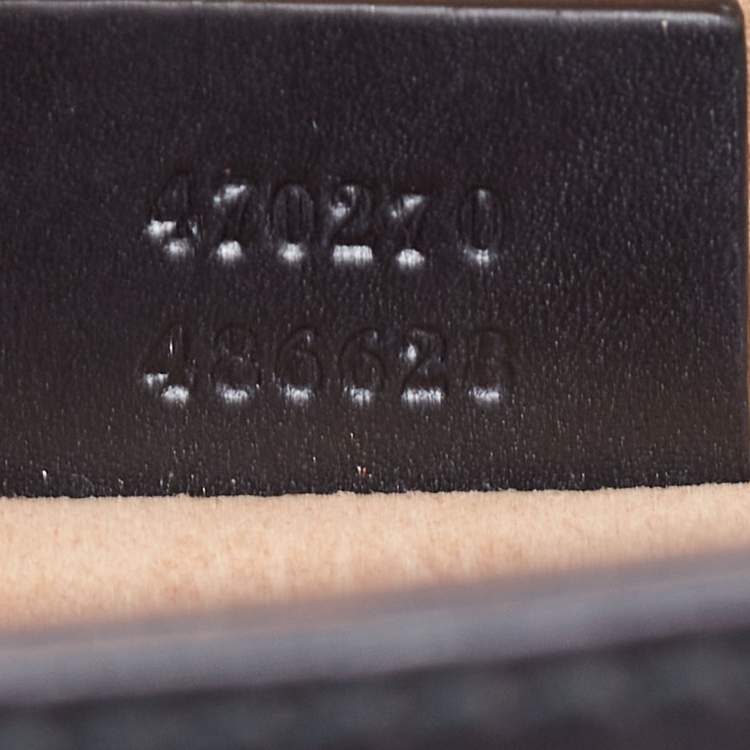 Pre Owned Gucci Black Leather Mini Web Chain Sylvie Top Handle Bag