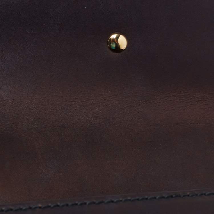 Pre Owned Gucci Black Leather Mini Web Chain Sylvie Top Handle Bag