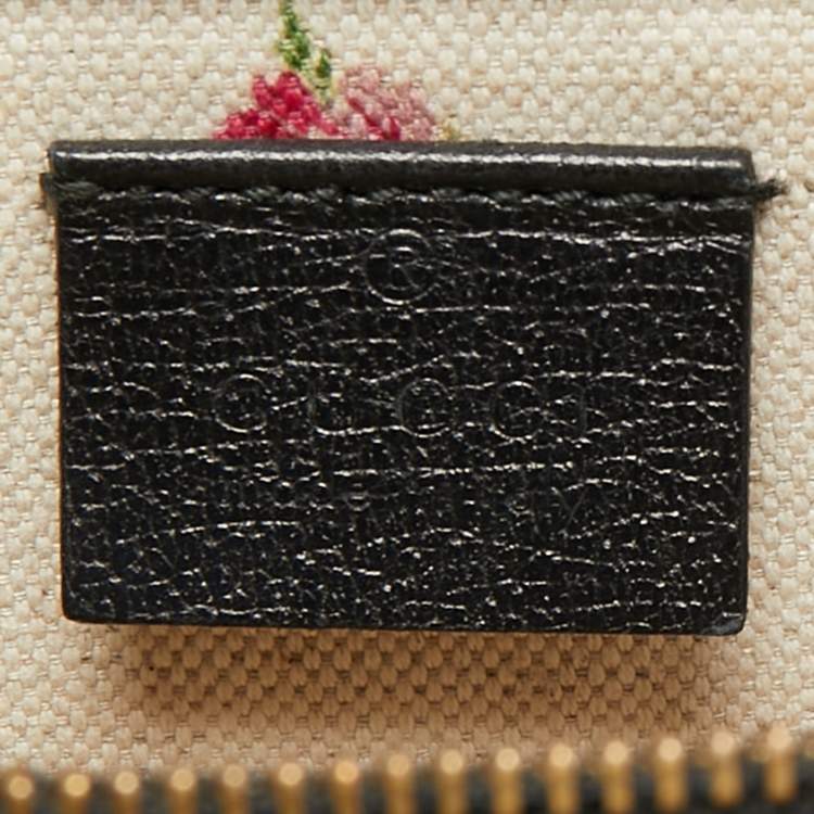 Pre Owned Gucci Black Leather Small Dionysus Web Shoulder Bag