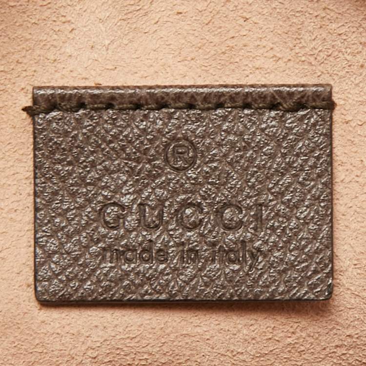 Pre Owned Gucci Brown GG Supreme Canvas and Leather Mini Ophidia Round Bag