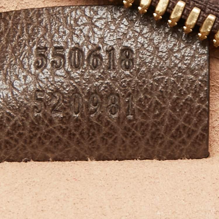 Pre Owned Gucci Brown GG Supreme Canvas and Leather Mini Ophidia Round Bag