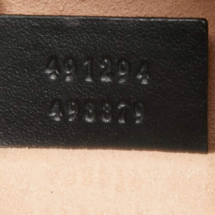 Pre Owned Gucci Black Matelassé Leather GG Marmont Animal Stud Belt Bag