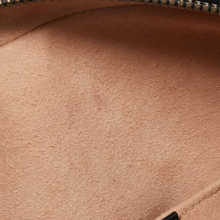 Pre Owned Gucci Black Matelassé Leather GG Marmont Animal Stud Belt Bag