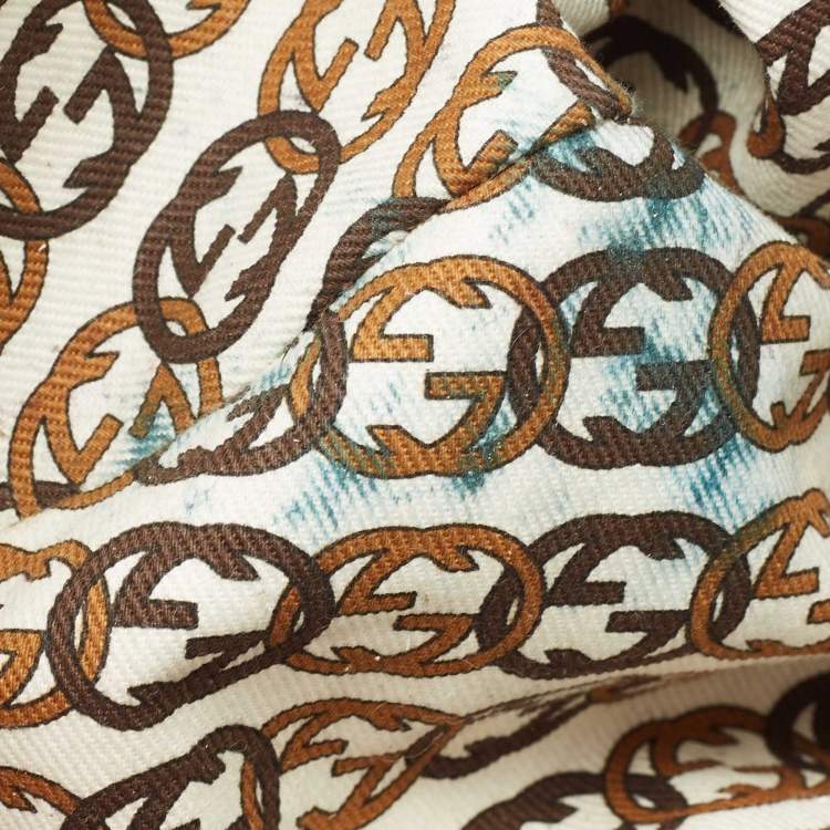 Pre Owned Gucci Beige/Gold GG Canvas and Leather Large Princy Hobo