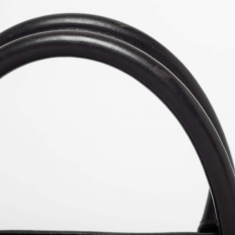 Pre Owned Gucci Khaki Brown/Black Canvas and Leather Large Vintage Web Shopper Tote