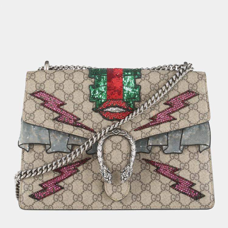 Gucci Dionysus Medium Sequined Shoulder Bag In Red