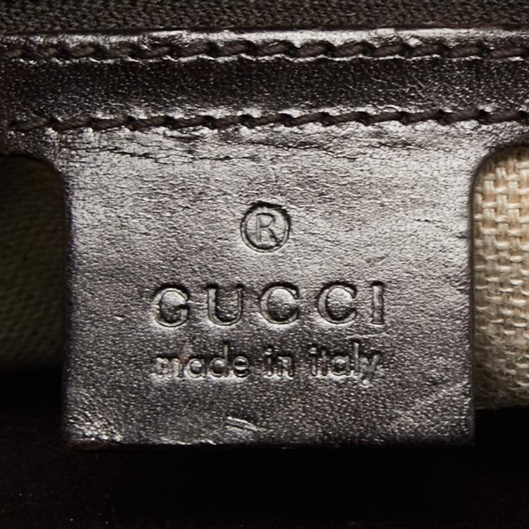 Pre Owned Gucci Brown/Beige GG Canvas and Alligator Leather Secret Web Tote