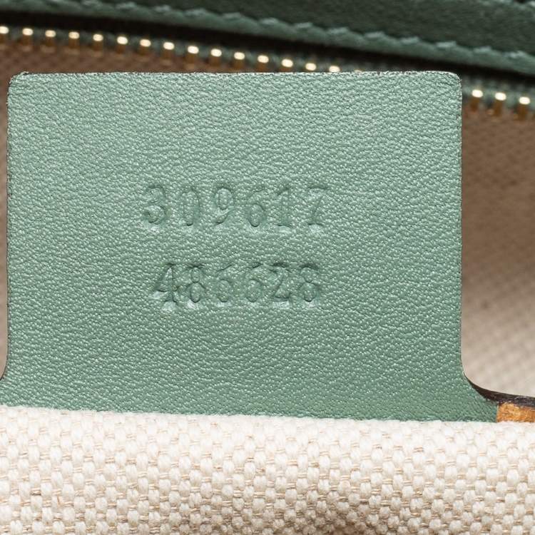 Pre Owned Gucci Green Microguccissima Patent Leather Nice Dome Satchel