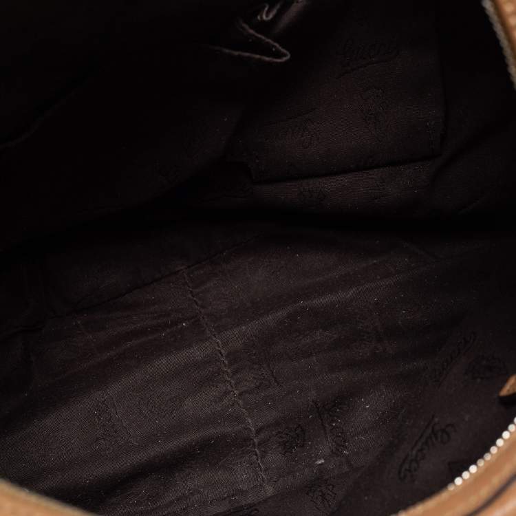 Pre Owned Gucci brown Guccissima Leather Medium GG Twins Hobo