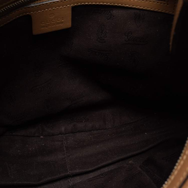 Pre Owned Gucci brown Guccissima Leather Medium GG Twins Hobo