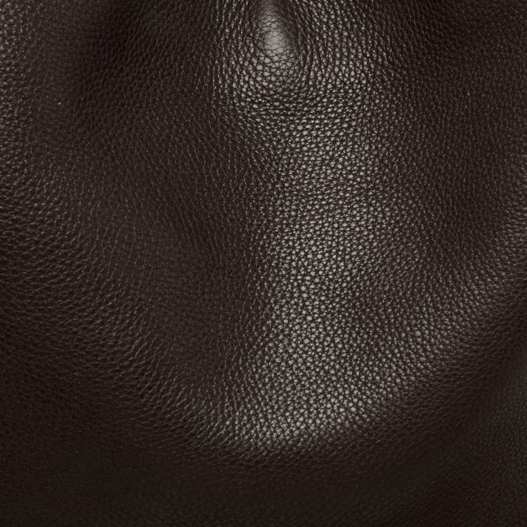 مملوكة مسبقًا Gucci Dark Brown Leather Web Shoulder Bag