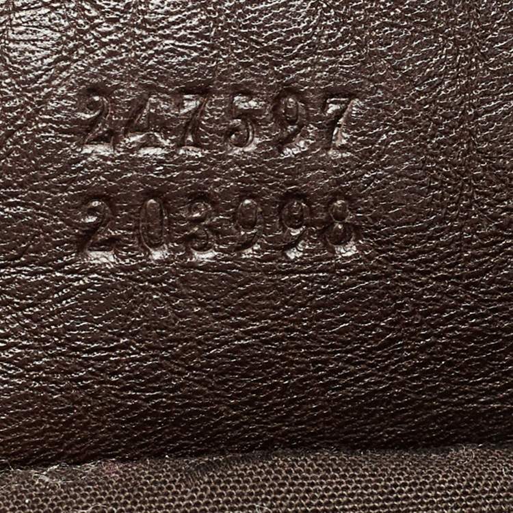 مملوكة مسبقًا Gucci Dark Brown Leather Web Shoulder Bag