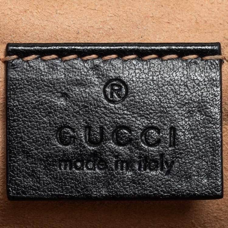 Pre Owned Gucci Black Matelassé Leather GG Marmont Super Small Shoulder Bag