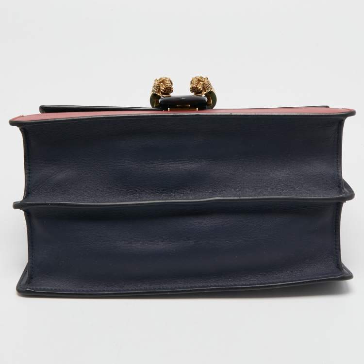 Pre Owned Gucci Tri Color Leather Medium Dionysus Bamboo Top Handle Bag