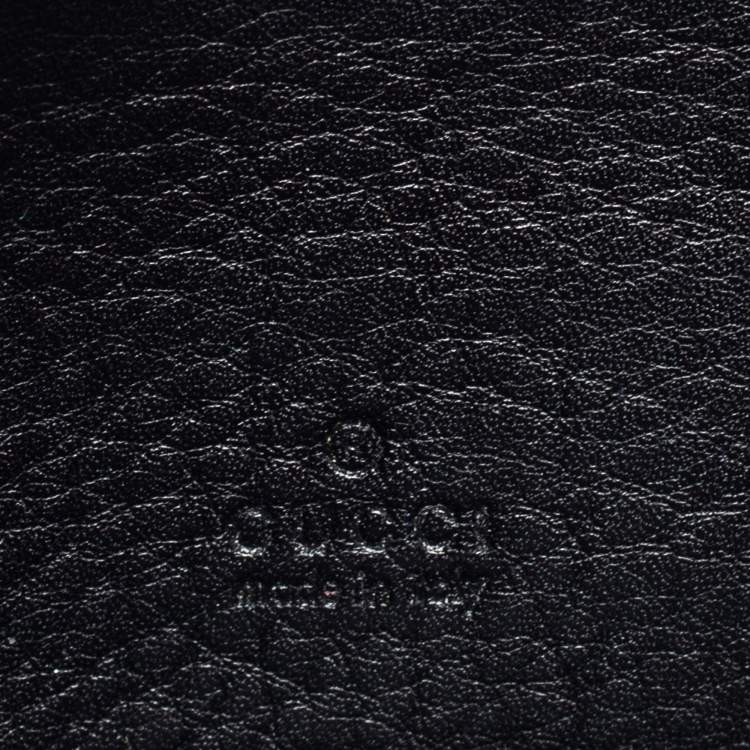 Pre Owned Gucci Black Guccissima Leather Continental Zip Around Wallet