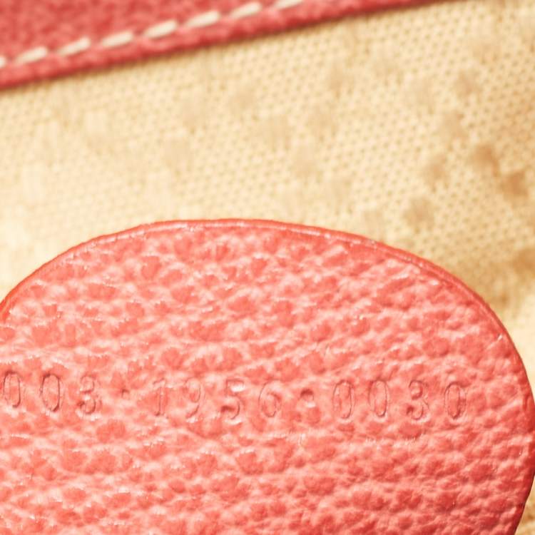 Pre Owned Gucci Red Leather and Suede Bamboo Backpack