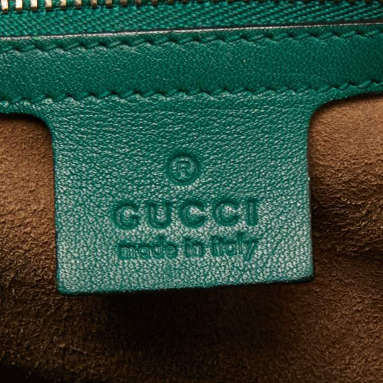 Pre Owned Gucci Green Leather Padlock Shoulder Bag