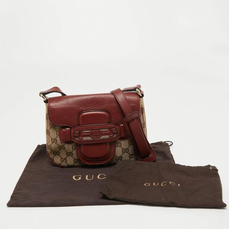 Pre Owned Gucci Beige/Brown GG Canvas and Leather Horsebit Shoulder Bag