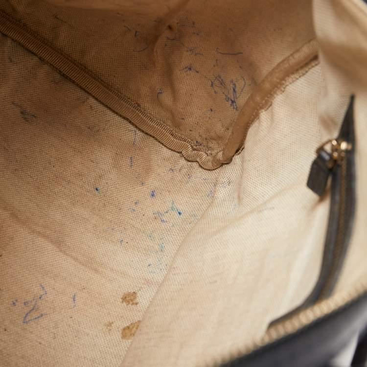 Pre Owned Gucci Beige/Blue GG Canvas Joy Web Boston Bag
