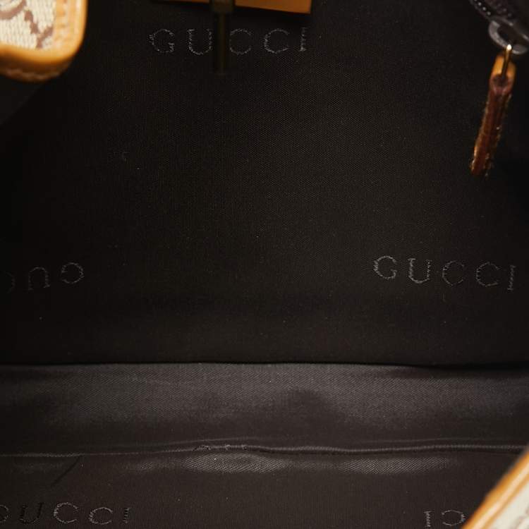 مملوكة مسبقًا Gucci Beige/Brown GG Canvas and Leather Small Jackie Hobo